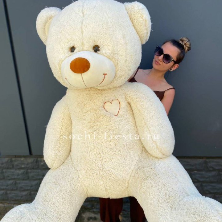 Белый плюшевый мишка большой в Бийске