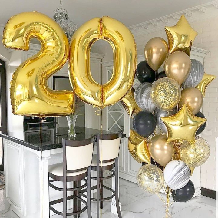 Фольгированный шар Золотая Цифра в Бийске