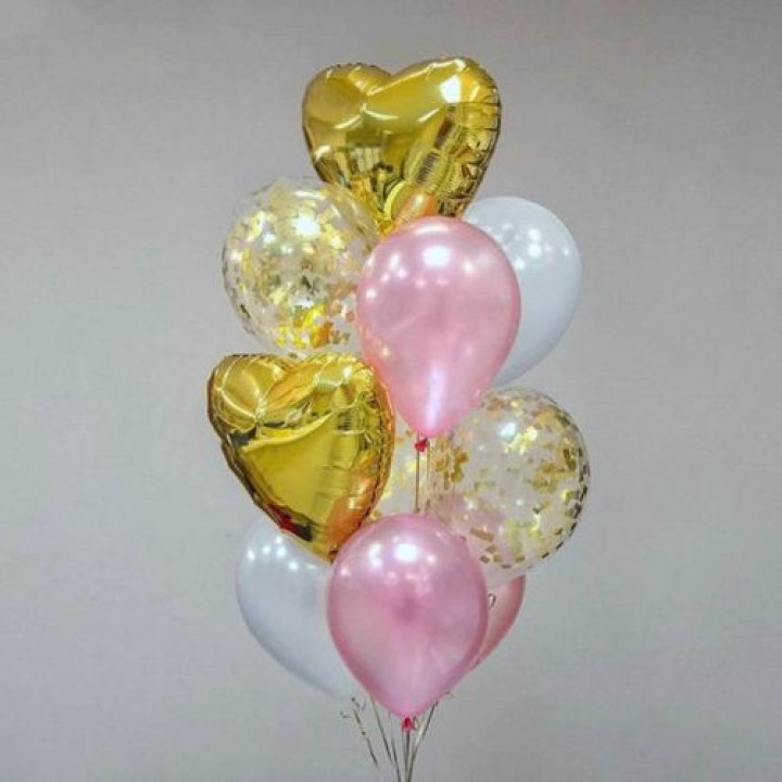 Облако шаров "Рози голд" в Бийске