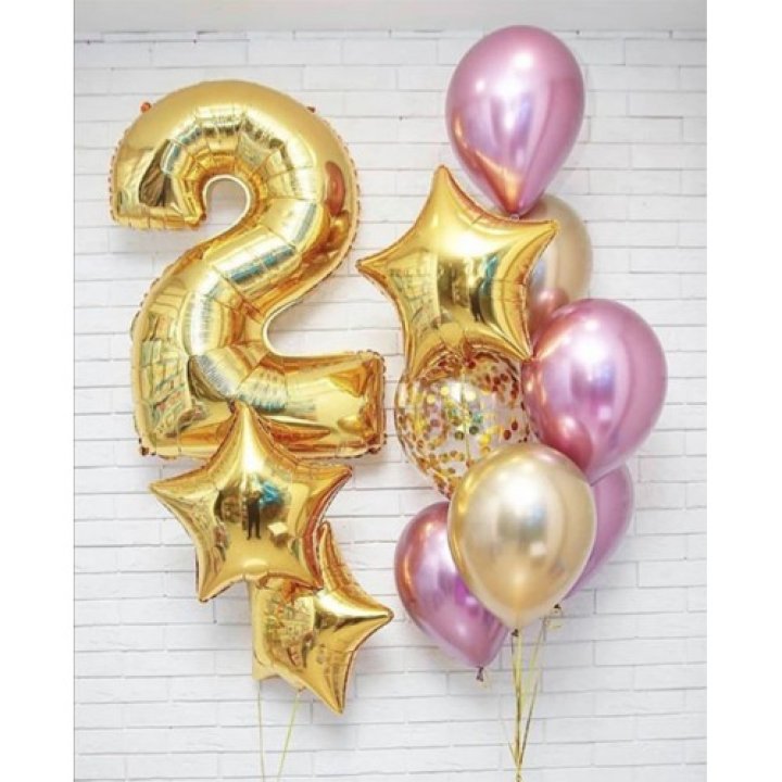 Цифра с фонтанами шаров  в Бийске