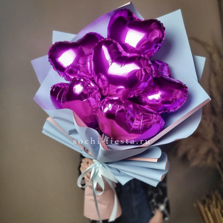 Букет из шаров сердец  в Бийске