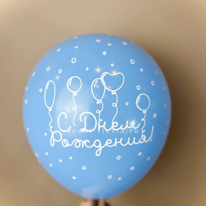 Гелиевый латексный шар С днем рождения! матовый в Бийске