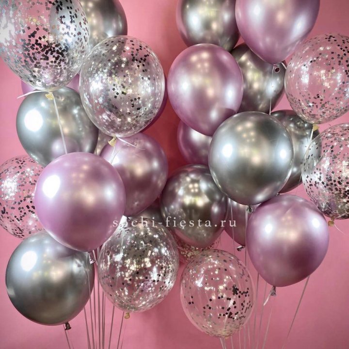 Фонтан шаров "Сильвер пинк" в Бийске