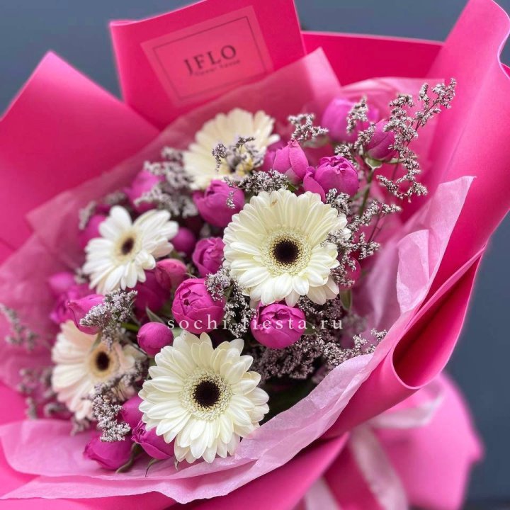 Букет гербер и мисти бабблс  в Бийске