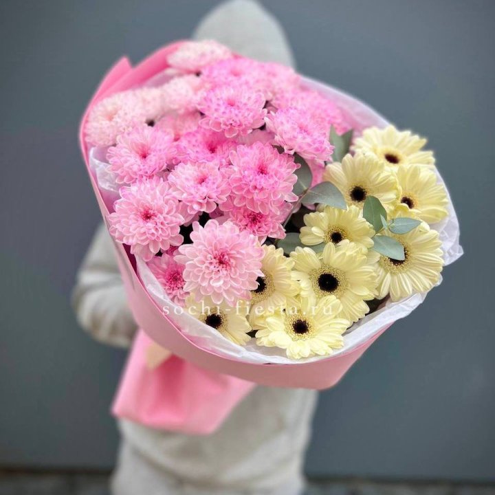 Дуо хризантем и гербер в Бийске