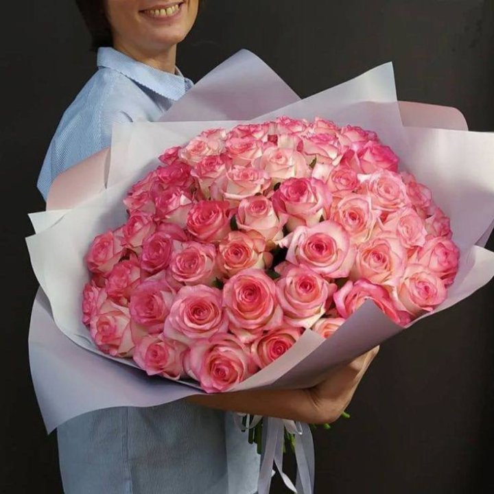 101 роза Джумилия в оформлении  в Бийске