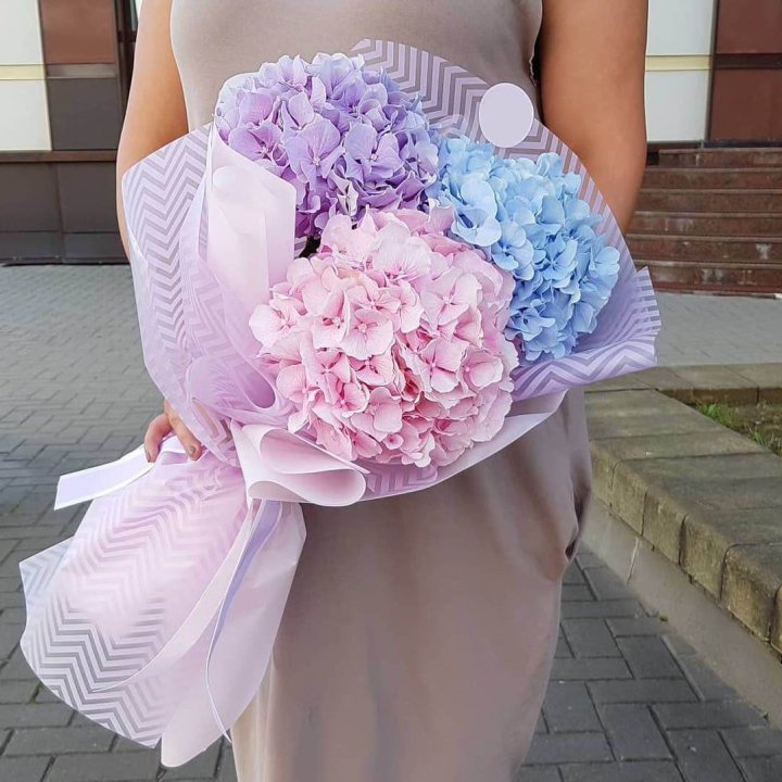 Букет гортензий "Пуф" в Бийске