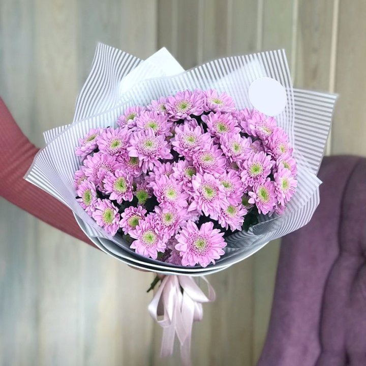 Букет розовых хризантем в Бийске