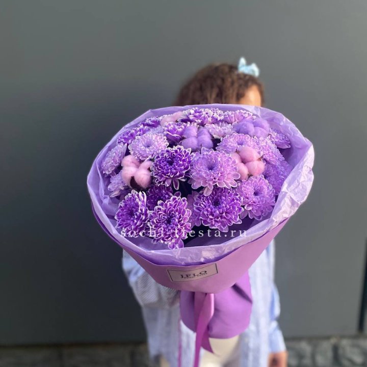 Хризантемы с хлопком в Бийске