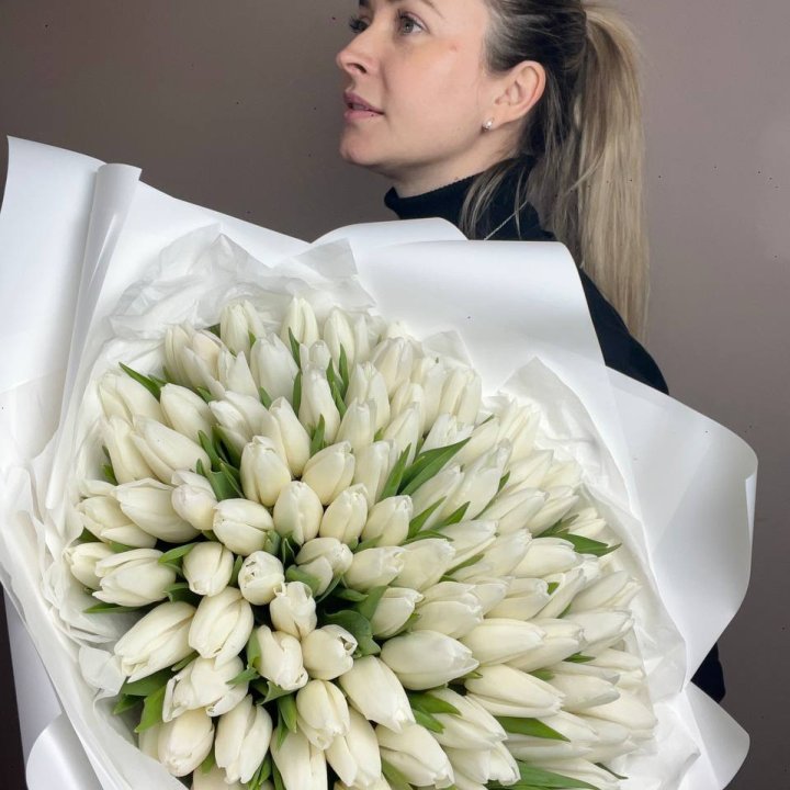 101 белый тюльпан №2 в Бийске