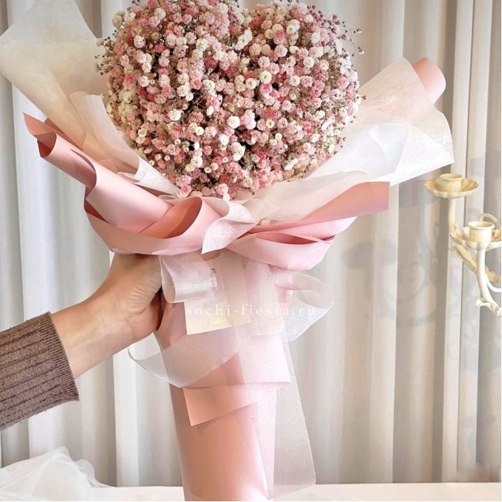 Сердце из гипсофилы  в Бийске