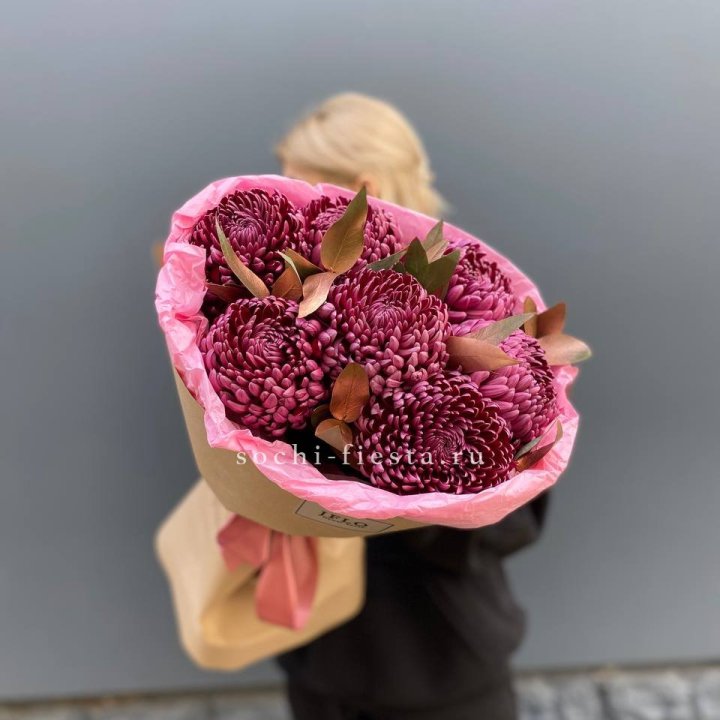 7 Хризантем Бигуди в золоте в Бийске