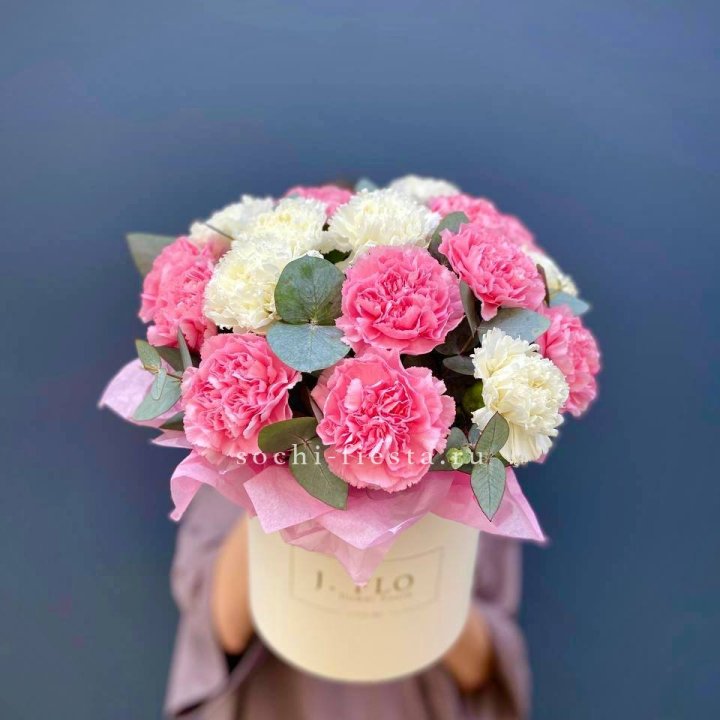 Диантусы в цилиндре в Бийске