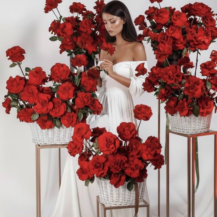 Сет из красных французских роз в Бийске