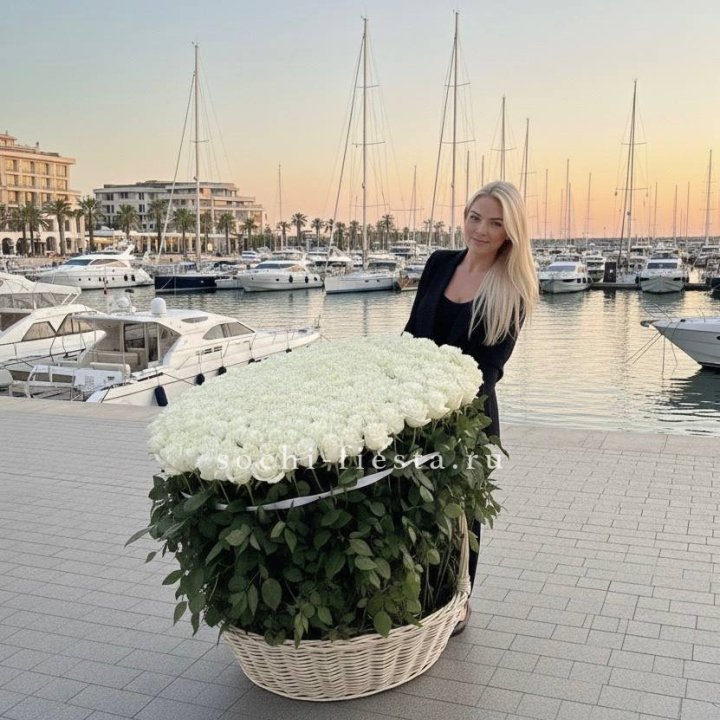 301 высокая роза в корзине в Бийске