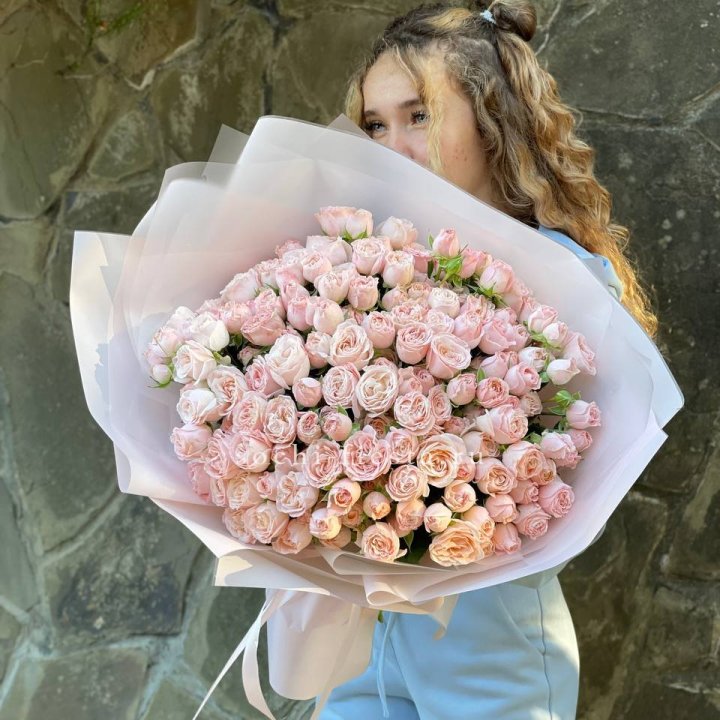 45 роза бомбастик Крем в Бийске