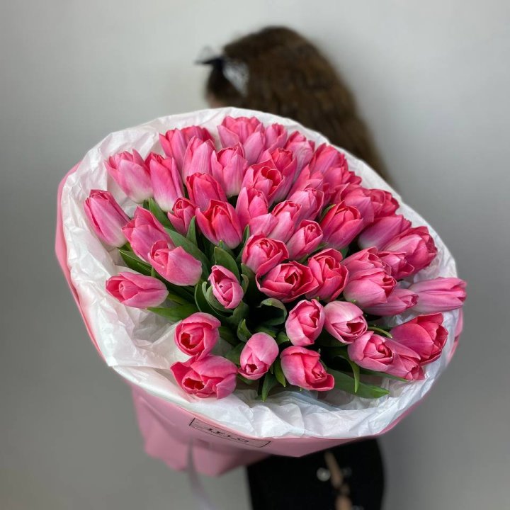 51 розовый тюльпан "Рози" в Бийске