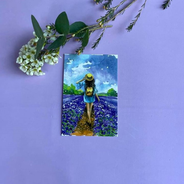 Открытка к букету "Цветочная дорога" в Бийске