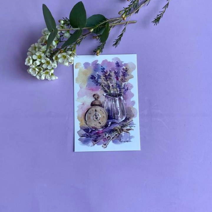 Открытка к букету "Часы" в Бийске