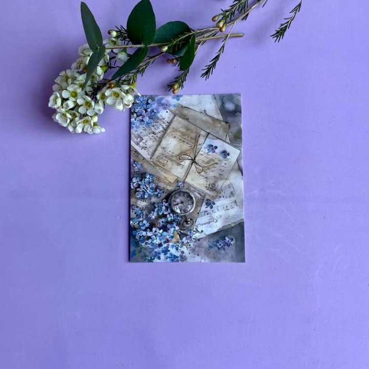 Открытка к букету "Время" в Бийске