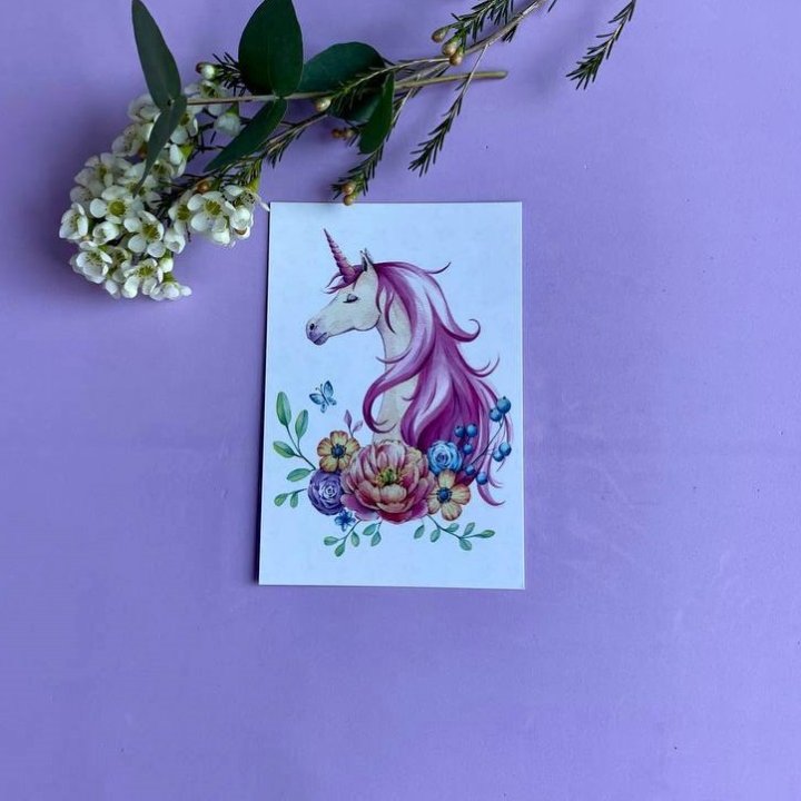 Открытка к букету "Единорог" в Бийске