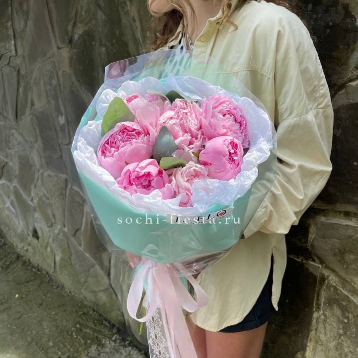 7 зефирных пионов в фоамиране в Бийске