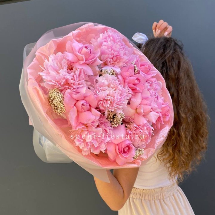  Букет с пионами "Пинки" в Бийске