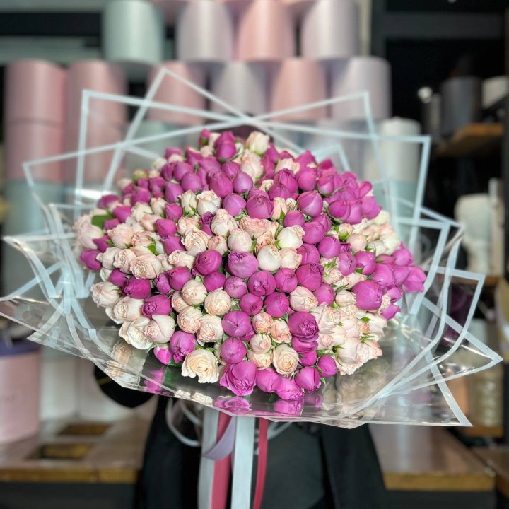 101 кустовая пионовидная роза в Бийске