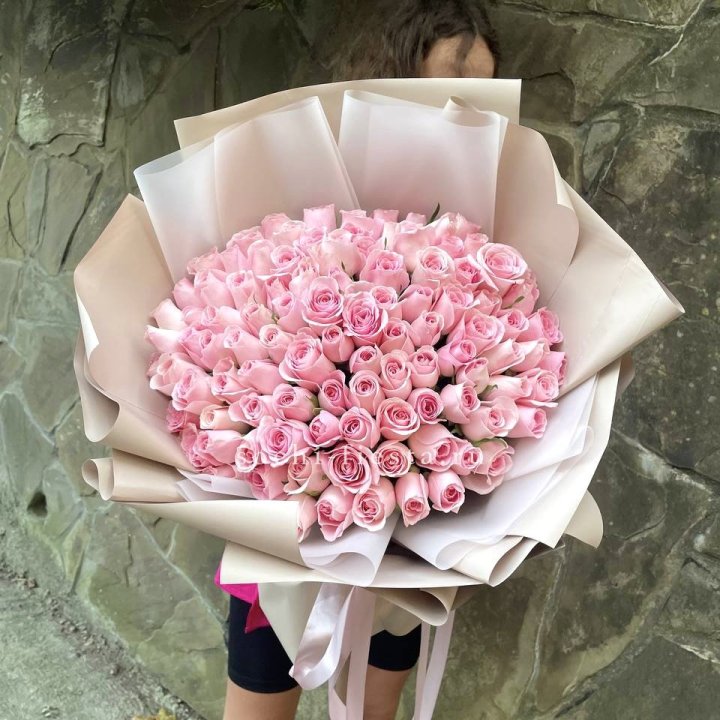 101 нежно-розовая роза Каролина  в Бийске