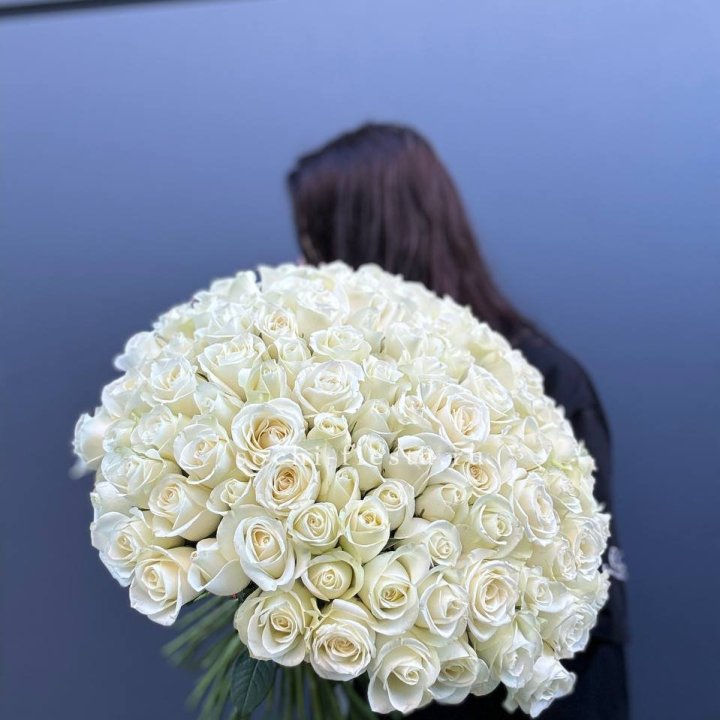 Охапка из 101 белой розы  в Бийске