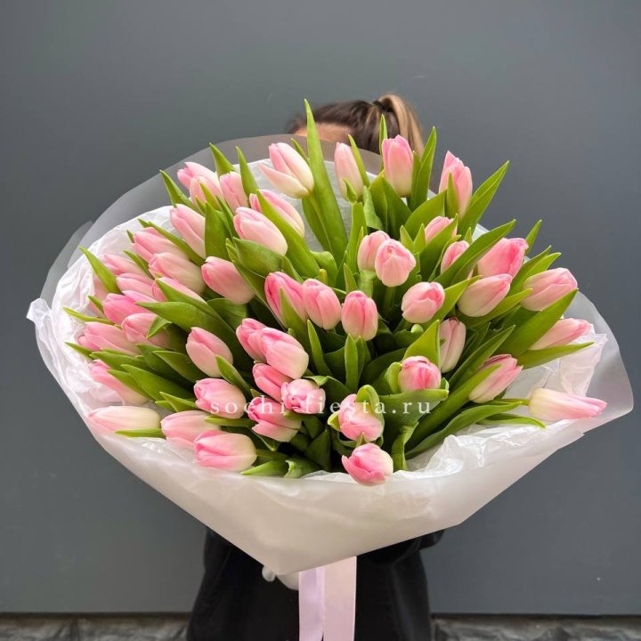 Букет тюльпанов нежно-розовых в Бийске