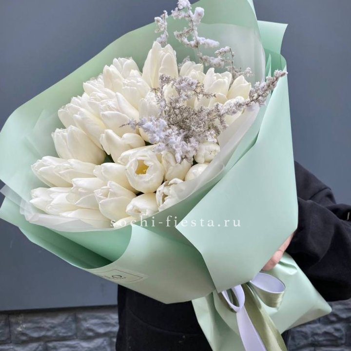 Букет белых тюльпанов "Бьянко" в Бийске