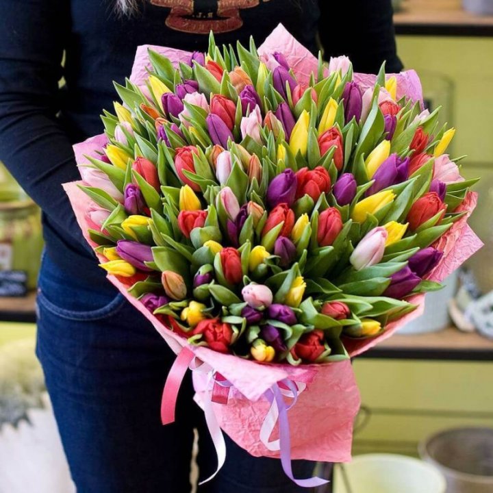 101 тюльпан "Джуси" в Бийске